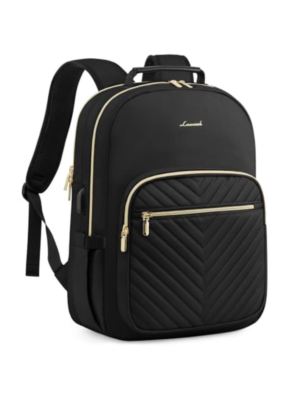 Women's 17 Inch Laptop Backpack Travel Work Business College USB Port Black Bags